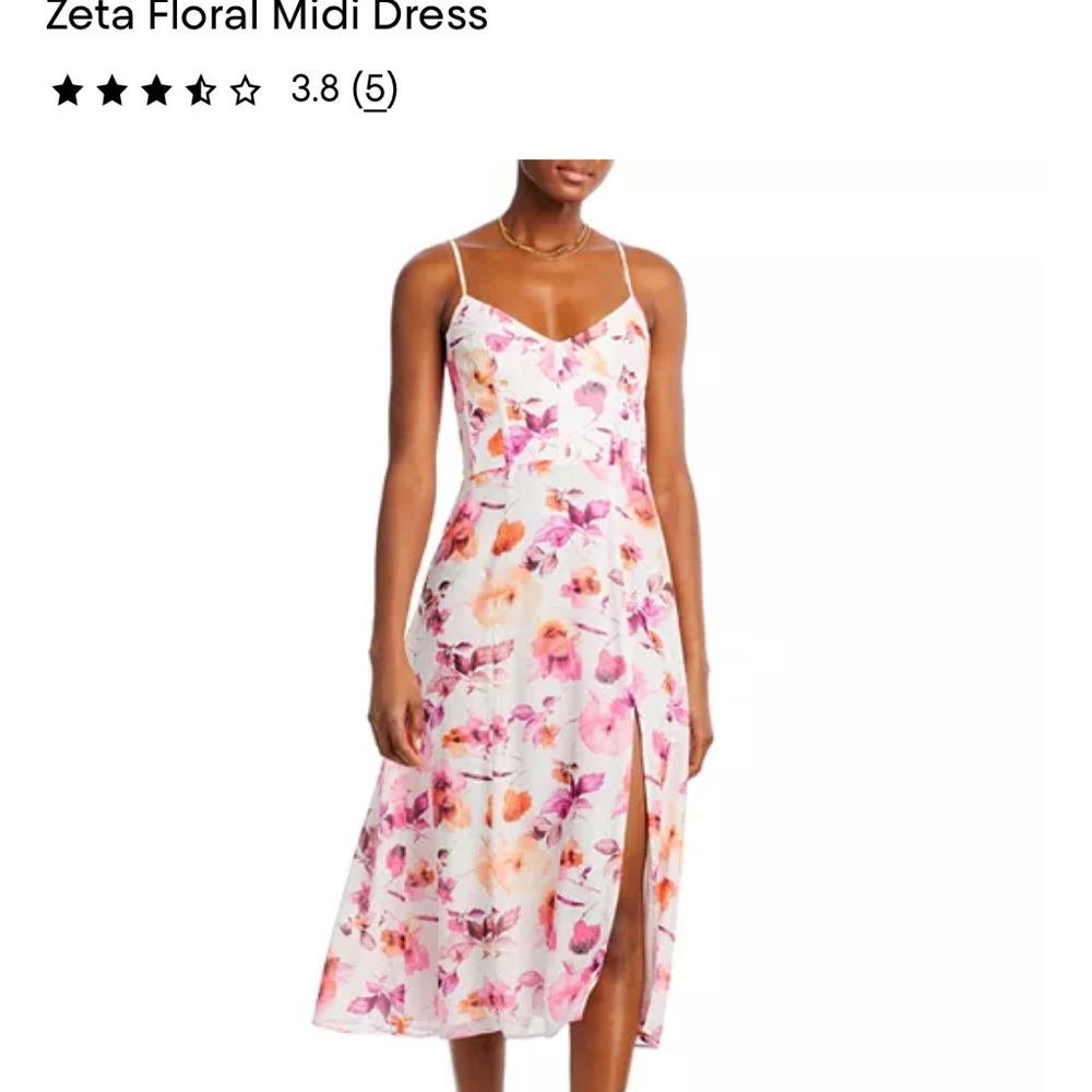 Bardot Midi Dress - Pink Floral